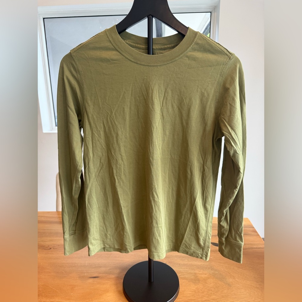 Lululemon Athletica All Yours Olive Green Long Sleeve Tee